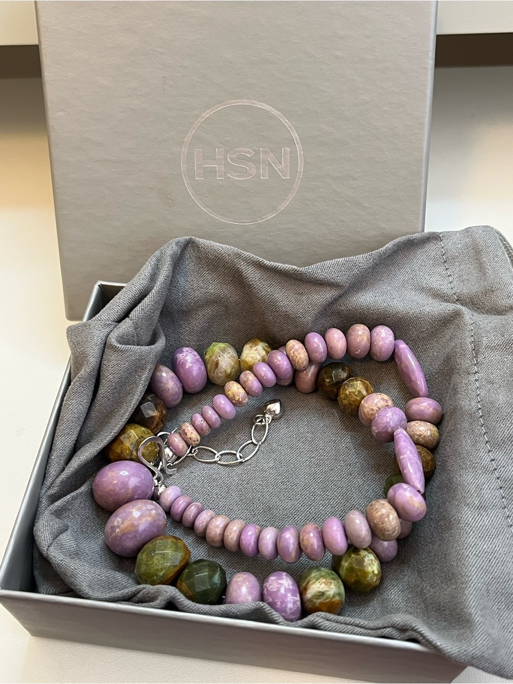 New With Box DTR Jay King Multistone Necklace Rhodolite